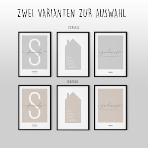 Bilder Wohnzimmer personalisiert für Familienposter Poster Set Schlafzimmer, Deko, Familienbild, Bilderrahmen, Deko Zuhause Bild 2