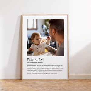 Godfather Definition Gift Photos - Personalized Photo Collage for Godfather with Definition, Digital Template for Download