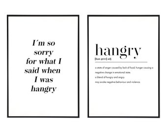 Posterset Küche "Hangry" - Kitchen, Dekoration, Esszimmer