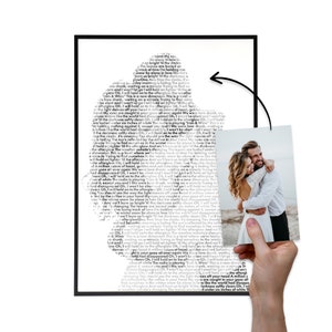 Hochzeit Fotogeschenk mit Songtext - Song Poster, Weihnachten personalisierte Lyrics, Weihnachtsgeschenk, Jahrestag, Valentinstag, Portrait