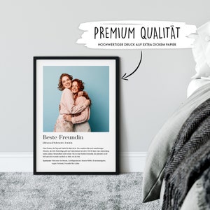 Beste Freundin Geschenk zum Geburtstag Geburtstagsgeschenk für die beste Freundin, personalisiertes Poster mit Definition, ohne Rahmen Bild 2