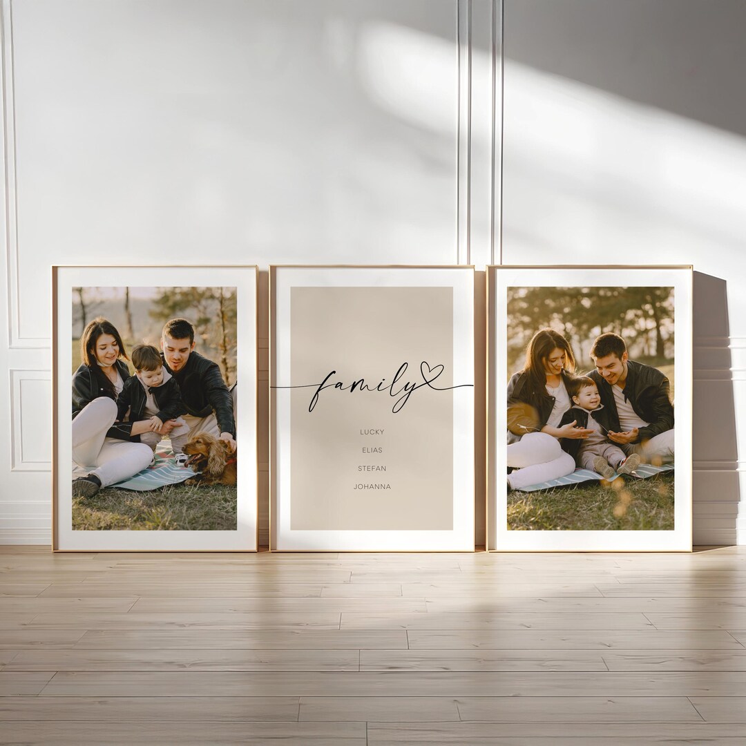 Family Photo Collage Canva Template – Personalized Family Name Poster ...