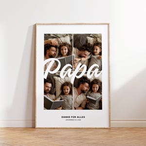 Photo poster "Dad" with name - Personalized photo collage for Dad for Father's Day, Thank you Dad, digital template for download