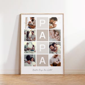 Personalized photo poster "Dad" - Personalized photo collage for Dad for Father's Day, Thank you Dad, digital template for download