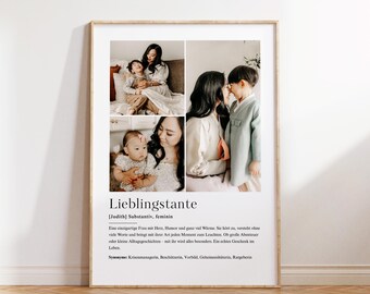 Personalized Favorite Aunt Definition Poster | Gift for Aunt with Photos | Birthday Gift for Aunt | Favorite Aunt Photo Collage