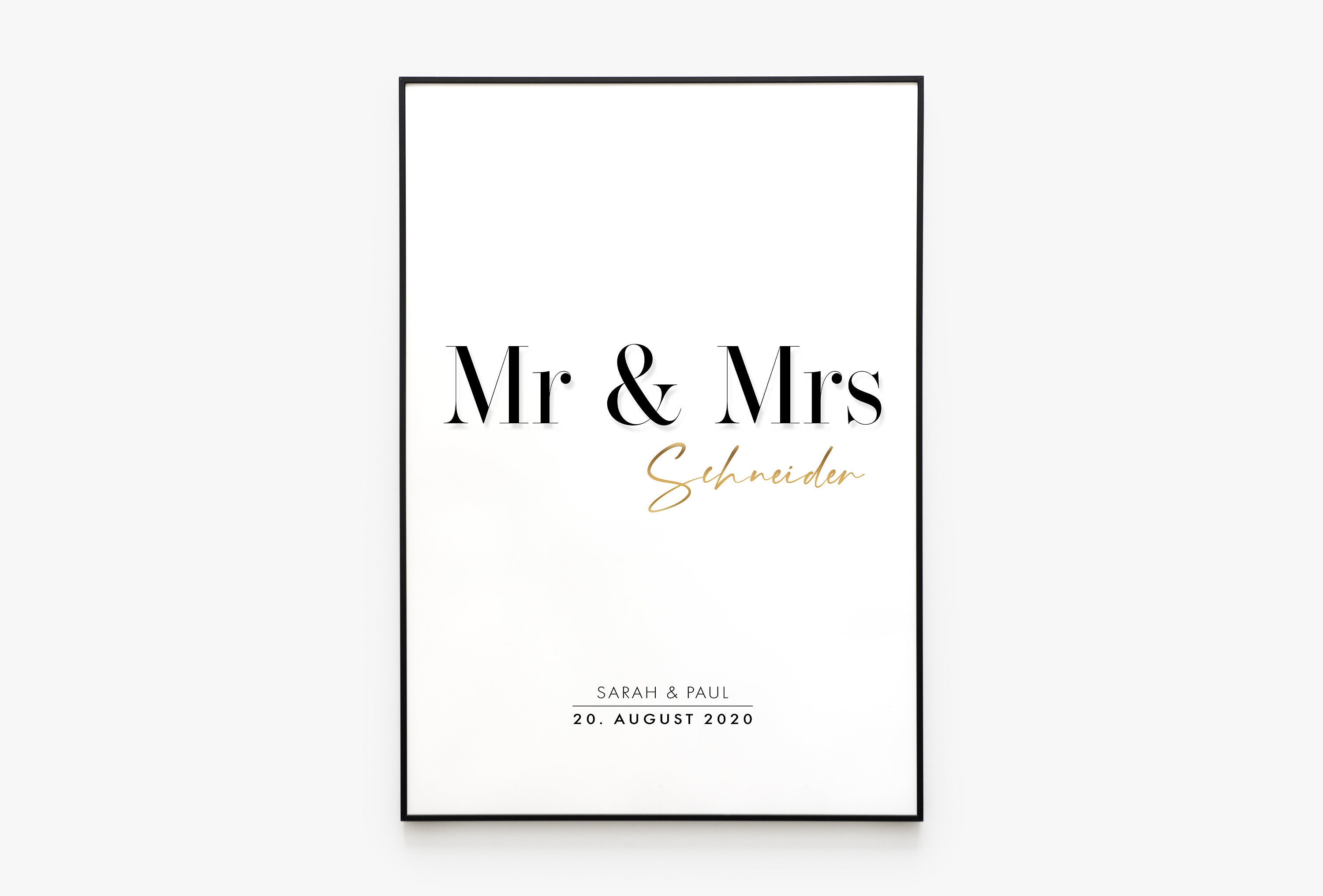 Personalisiertes Poster Mr & Mrs Hochzeit Etsy