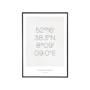 Coordinates poster personalized - moving-in gift for home, welcome sign family, family poster, moving, gift, family picture