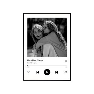 Personalisiertes Spotify Poster, Songposter mit deinem Lieblingssong - Beste Freunde Geschenk, Freundschaftsposter, Hochzeit, Paarposter