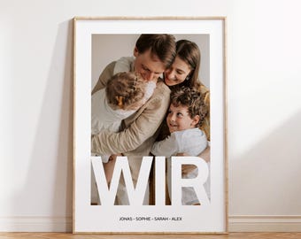 Family poster "We" with names - Personalized family picture, family poster gift for Mother's Day, digital template for download