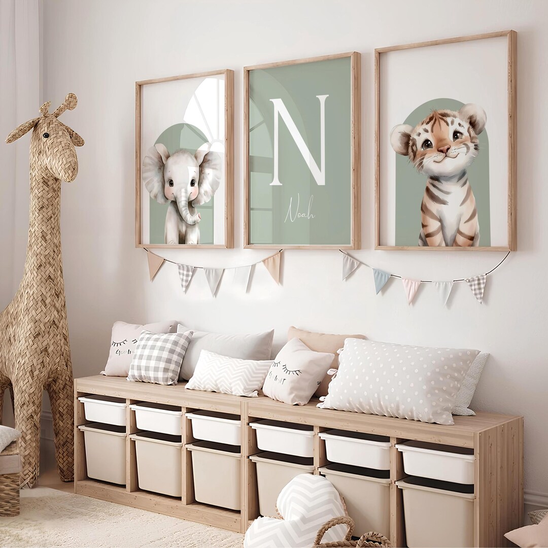 Custom Baby Room Art – Editable Name and Initial Posters – Canva ...