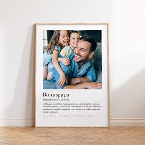 Dad Definition Gift Photos - Personalized Photo Collage for the Bonus Dad with Definition, Digital Template for Download