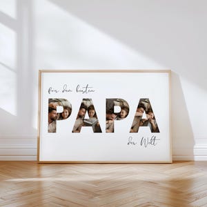 Photo poster "Dad" collage - Personalized photo collage for your dad, thank you dad for Father's Day, digital template for download
