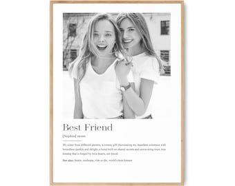 Beste Freundin Geschenk zum Geburtstag - Geburtstagsgeschenk für besties, Best Friend personalisiertes Poster mit Definition, ohne Rahmen