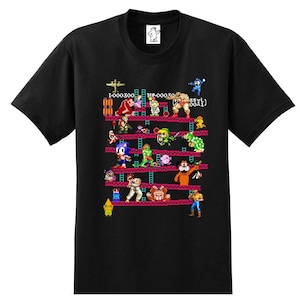 Klassische Arcade-Collage | Lustige Hemden |Herrenhemden | Große und große Hemden | Großes und großes Herren-T-Shirt