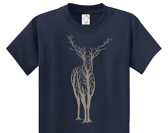 Arbre à chevreuil | T-shirt graphique |Chemises pour hommes | Grandes et grandes chemises | T-shirt graphique homme grande taille