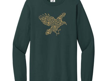 Adelaar met lange mouwen | T-shirt met grafische print | Shirts met lange mouwen voor heren | Grote en lange shirts met lange mouwen | Big and Tall grafisch T-shirt heren