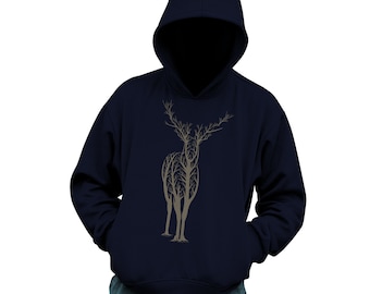 Deer Tree | Graphic Hoodie | Men's Hoodie | Big and Tall Hoodies | Men's Big and Tall Graphic Hoodie