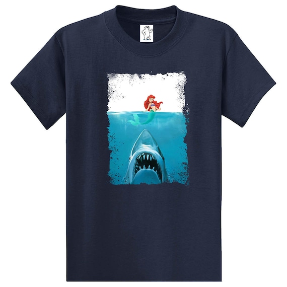 Jaws Mermaid Funny Shirts men's Shirts Big and Tall Shirts Men's Big and Tall  Graphic T-shirt 