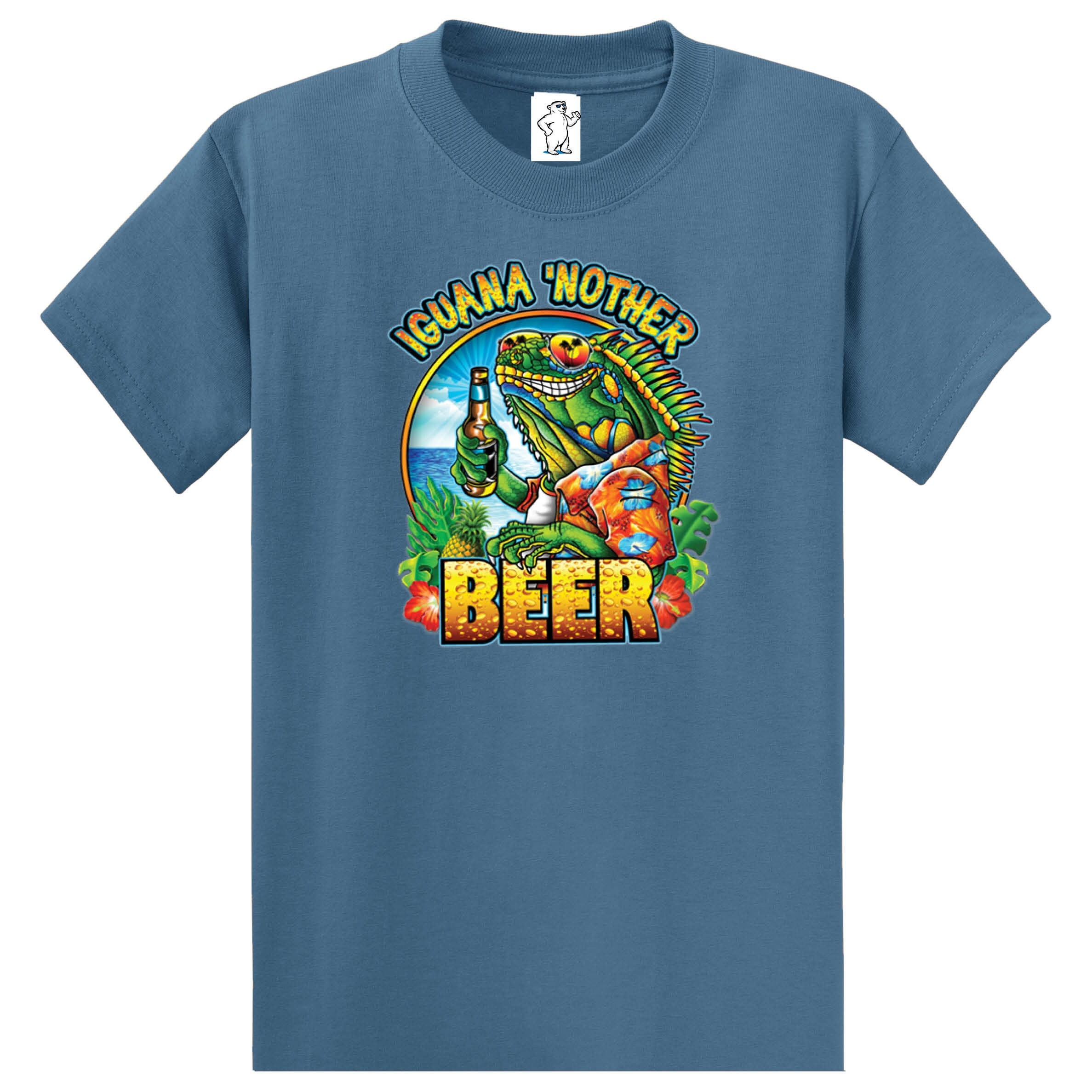 Iguana Nother Beer Funny Shirts men's Shirts Big and Tall Shirts