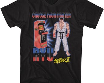 Camiseta oficial de Street Fighter Arcade RYU / Camisetas para hombre / Camisetas para personas altas y grandes / Camiseta gráfica para personas altas y grandes para hombre