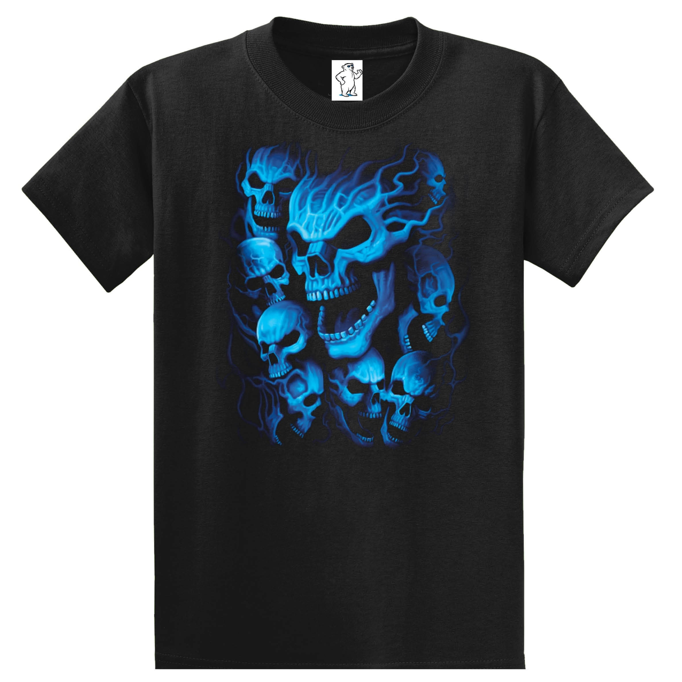 Blue Skulls Graphic Tee men's Shirts 