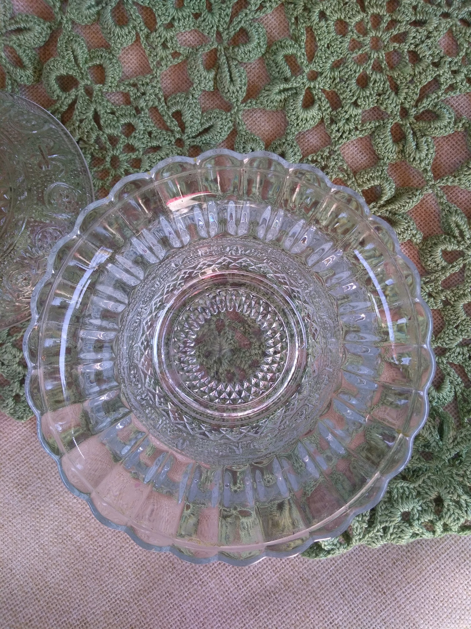 Glass Sugar Bowl With Lid Cut Glass Starburst Vintage Etsy