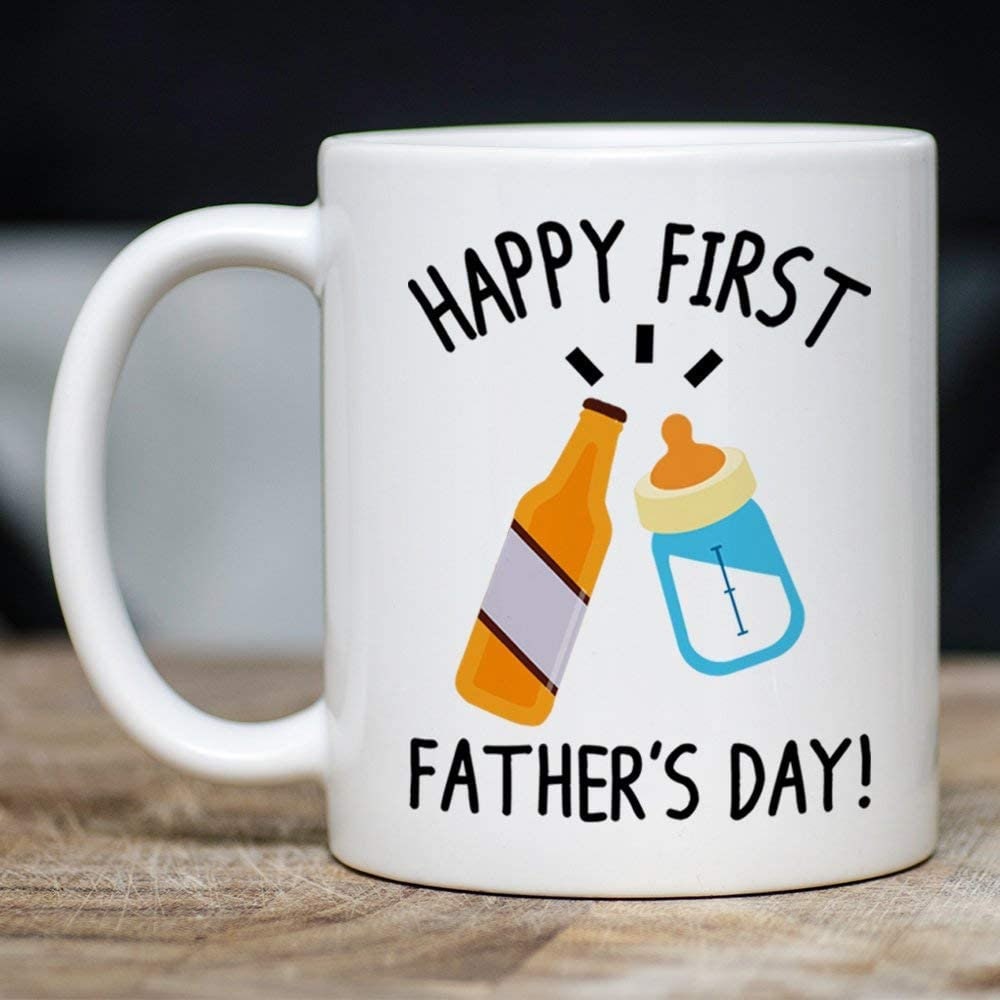 Happy 1st Father's Day Coffee Mug Funny Cute Unique Gift Etsy