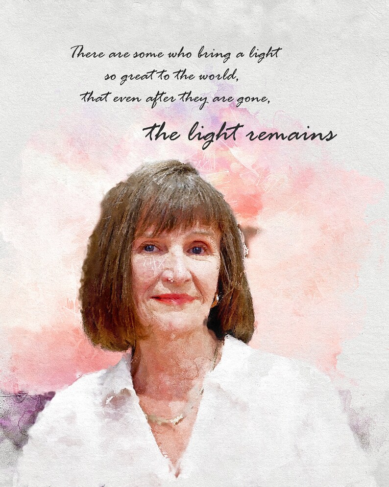 Sentimental Memorial Gift with Custom PoemQuote Deceased Loved One Memorial Drawing from Photo Bereavement and Condolence Gift