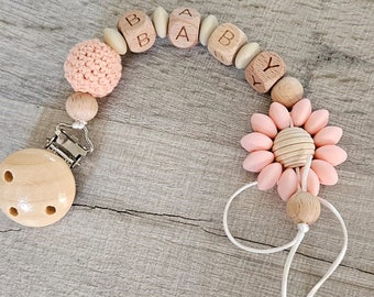 Custom Daisy Dummy Clip Personalised Dummy Chain Personalised Dummy Clip Custom Baby Pacifier Custom Dummy Custom Pacifier Girl Dummy Clip