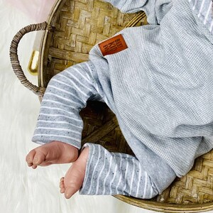 Babyleggings, Basic Leggings, Jerseyleggings, Kinderhose, Babyhose, Gestreifte Kuschelleggings, Kinderleggings, Jungsleggings, Unisex, Grau