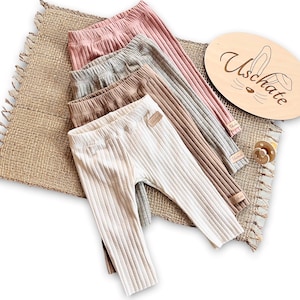 Baby leggings, leggings, old pink, beige, ecru, grey, ripple pegs, basic leggings, knitted leggings, children&#39;s trousers, baby trousers, unisex.