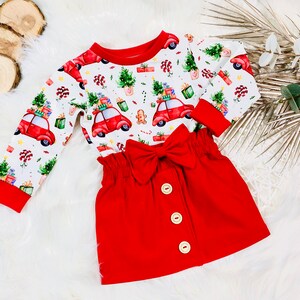 Baby dress, Christmas dress, VW Beetle, children&#39;s dress, paper bag, sweat dress, winter dress, dress, sibling outfit, Santa Baby