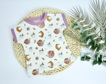 Baby Zomer Shirt, Baby Shirt, Boho T-Shirt, Zomer Set, Zomer Shirt, Bohomoon, Sterren, Maan, Zon, Kindershirt, Ecru, Broers en zussen Outfit