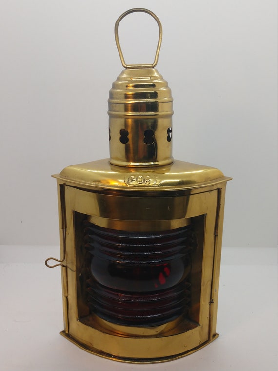 12" Dark Antique Finish Port Lantern ~ Ship Oil Lamp ~ Nautical Boat Light 