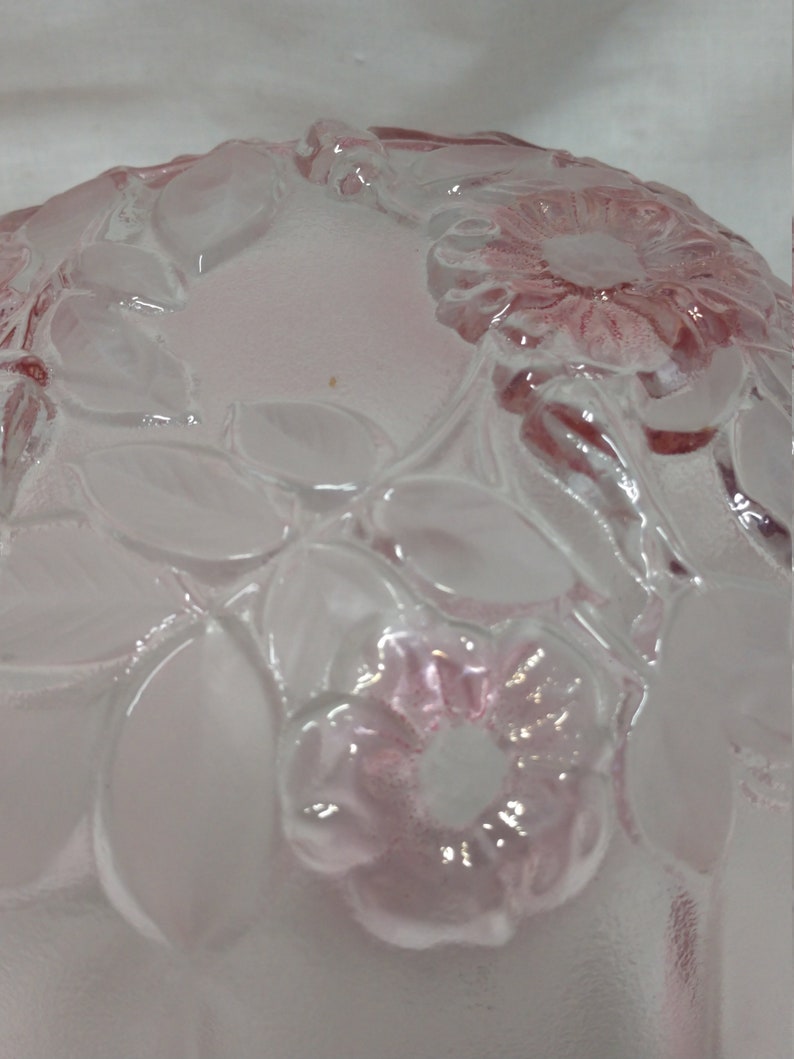 517 Mikasa Crystal Hostess Rosella Pattern Pink Flowers West Germany Vintage