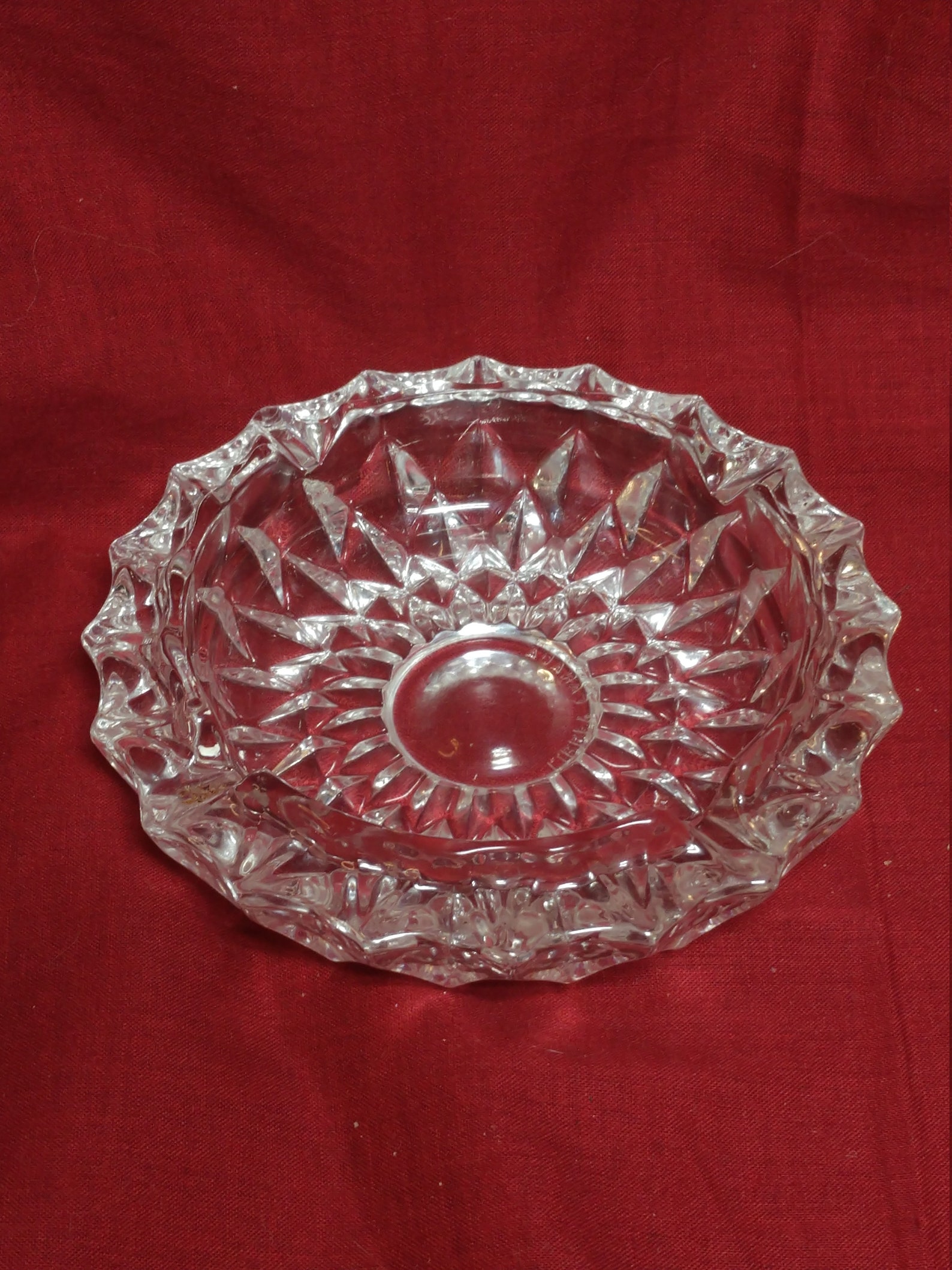 Libbey Canada Crystal Ashtray Vintage with Raised Diamond Etsy