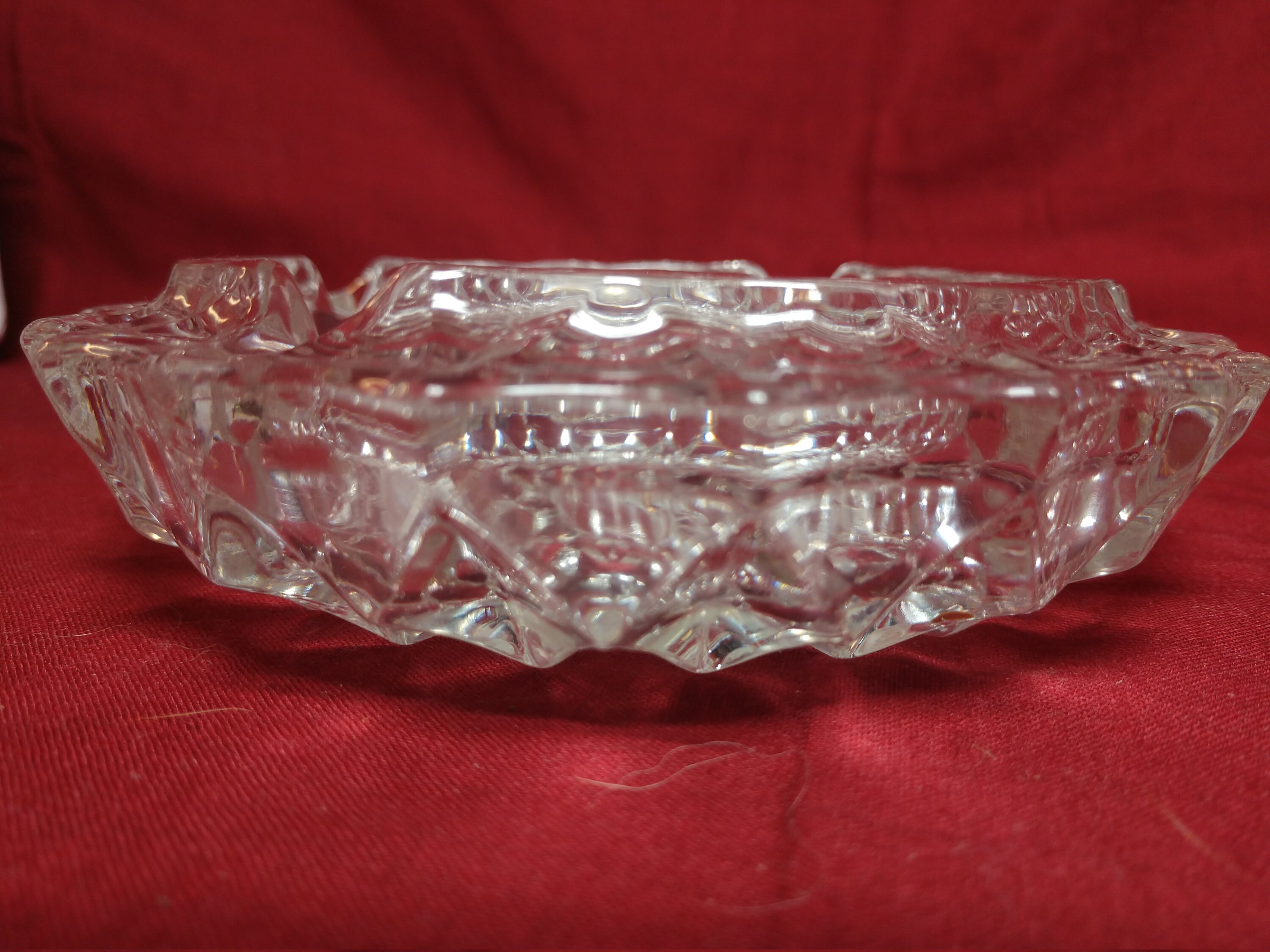 Libbey Canada Crystal Ashtray Vintage with Raised Diamond Etsy