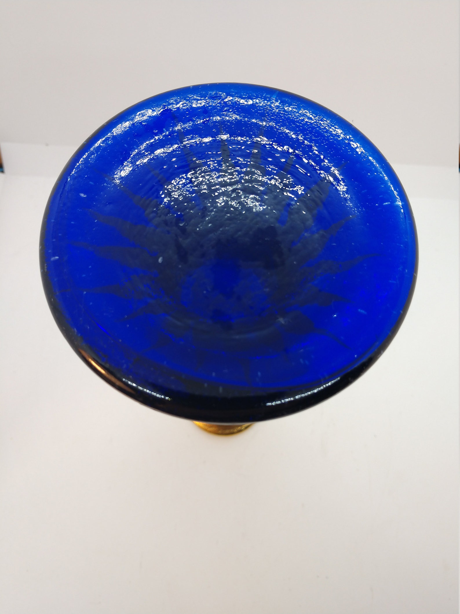 Euroglass Cobalt Blue Bud Vase With Gold Gilding Made in Etsy