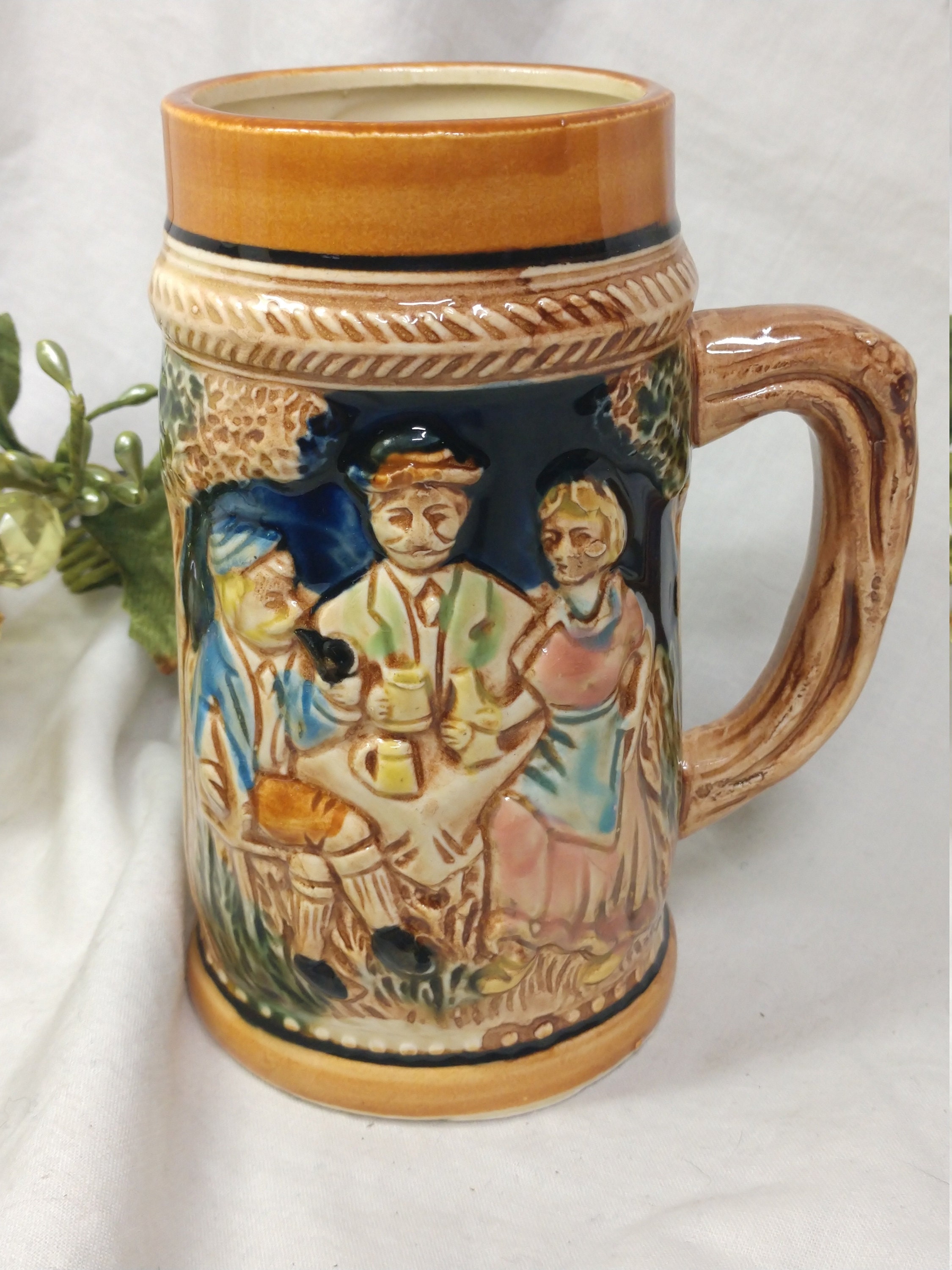 Ceramic German Style Beer Stein Made in Japan Two men and a Etsy