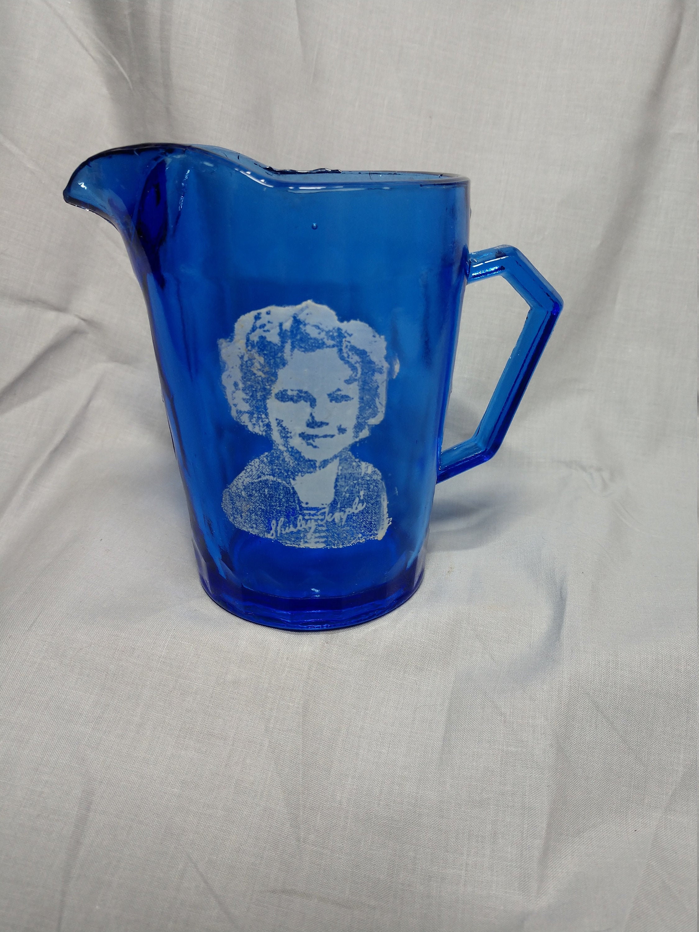 Vintage Shirley Temple cobalt blue glass pitcher/creamer 173 | Etsy