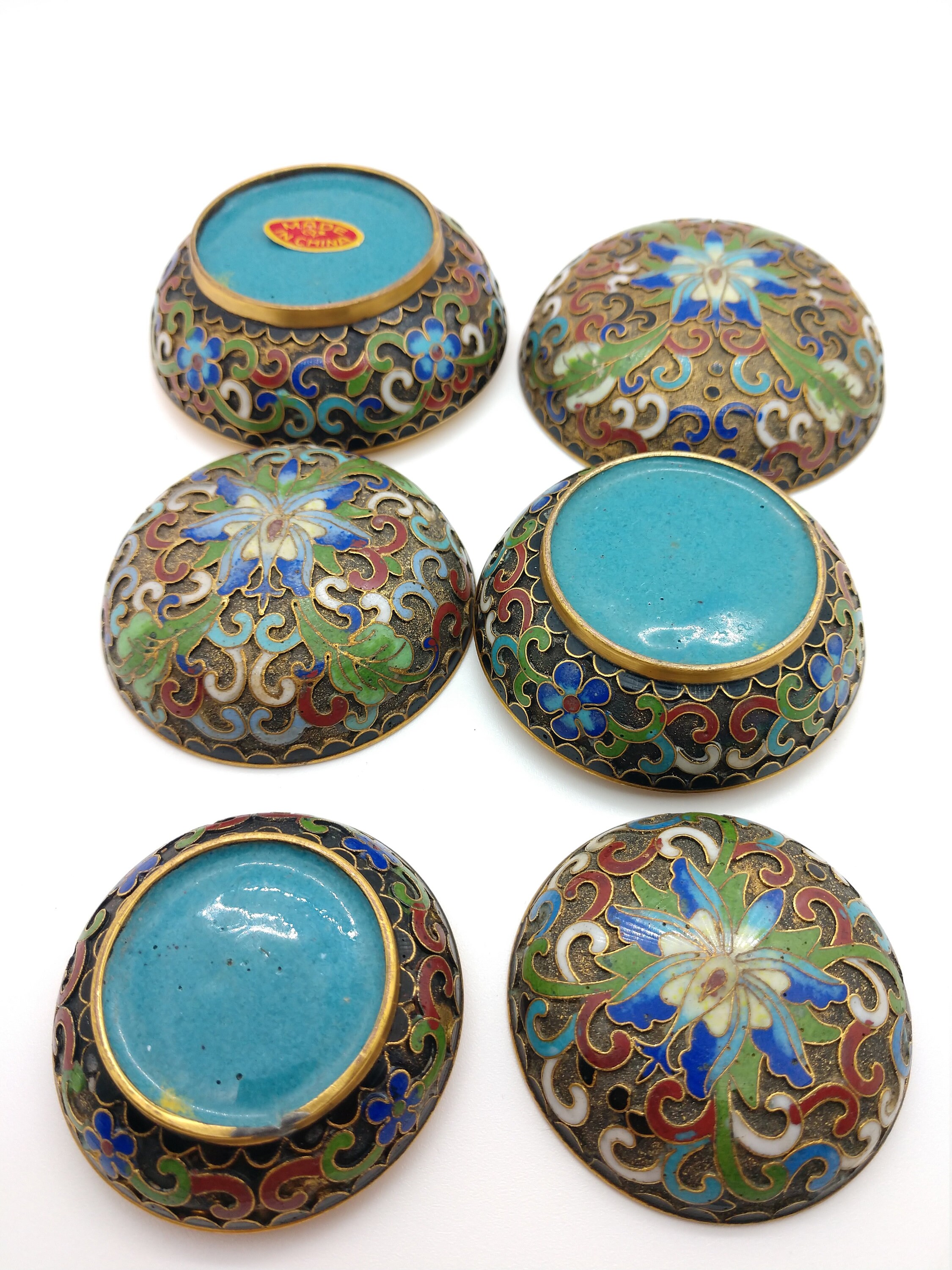 Set of three Vintage Chinese Cloisonné Nesting Trinket Boxes Etsy