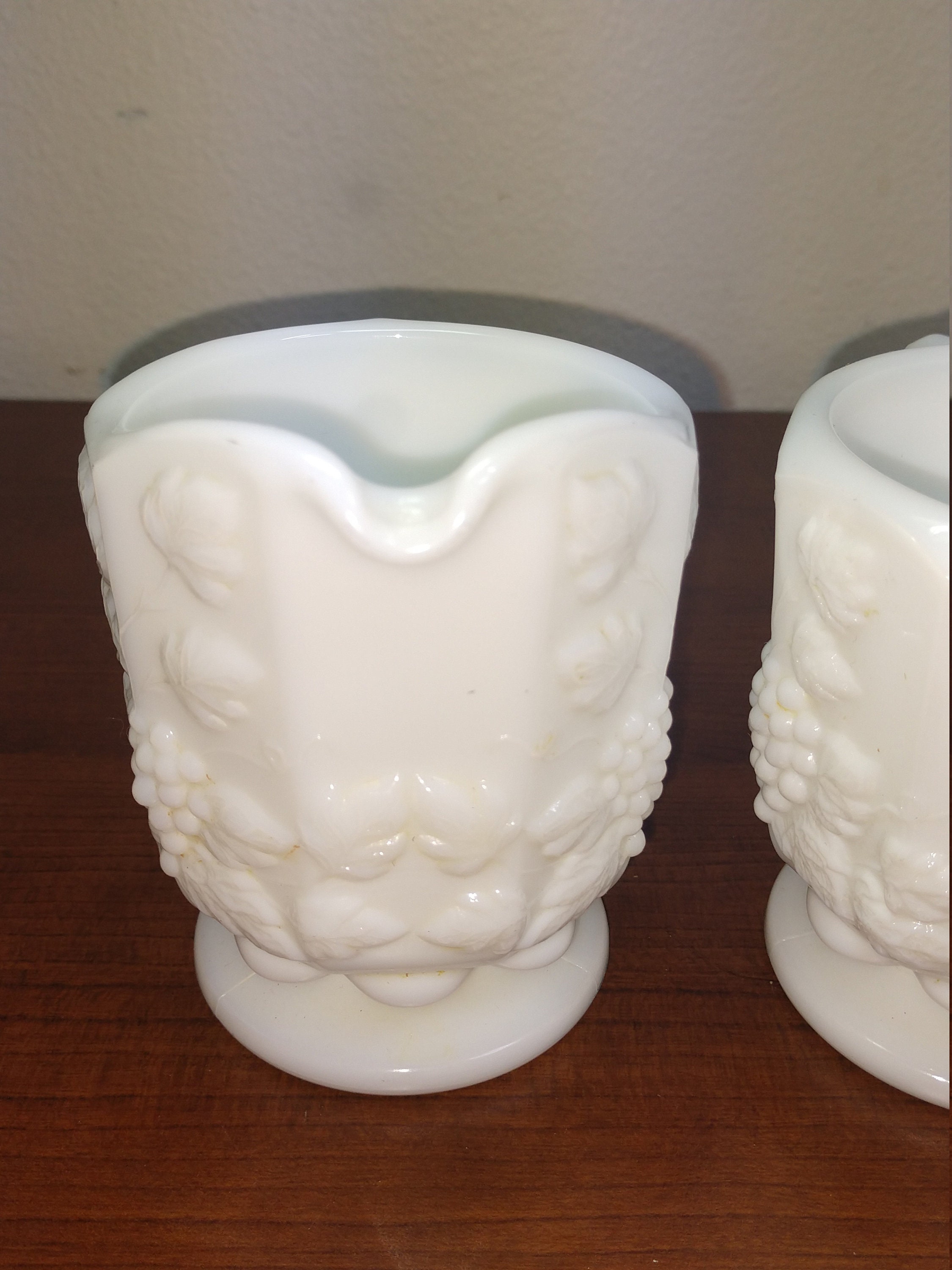 Westmoreland Milk Glass Creamer and Sugar Set Grape and Etsy UK