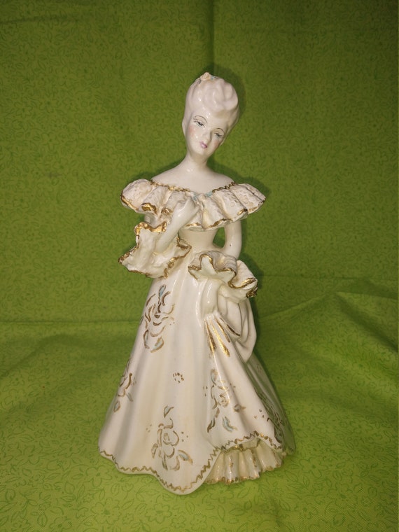 Victorian Lady Figurine Statuette Finely detailed face Heavy Etsy