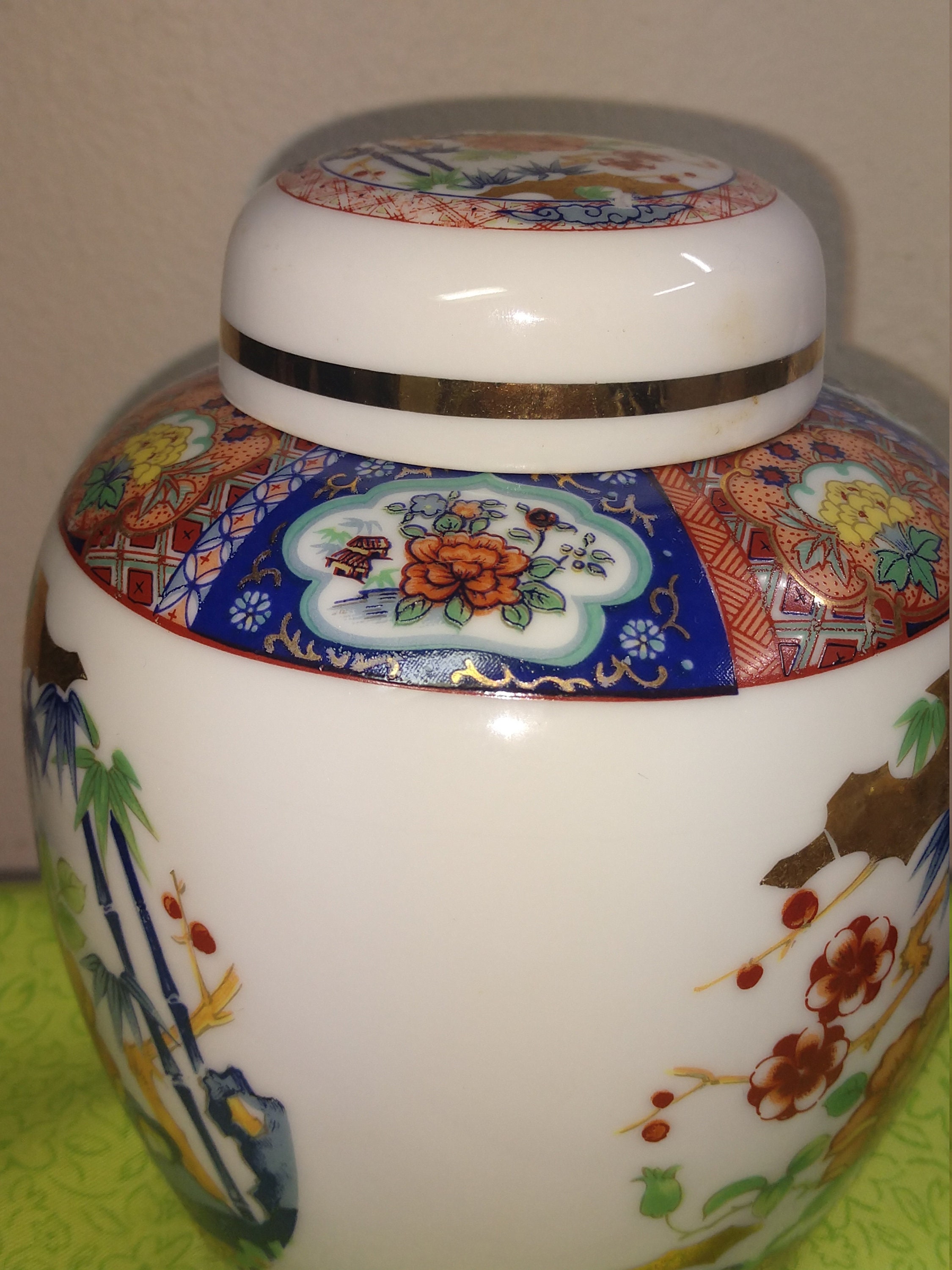 Imari Ware Floral Lidded Ginger Jar Made in Japan 6 Inches Etsy