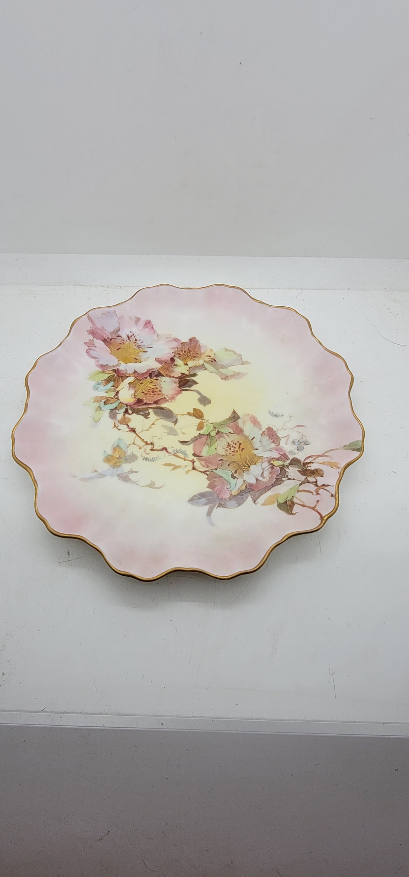Antique Doulton Burslem Hand Painted Floral Plate, Pattern