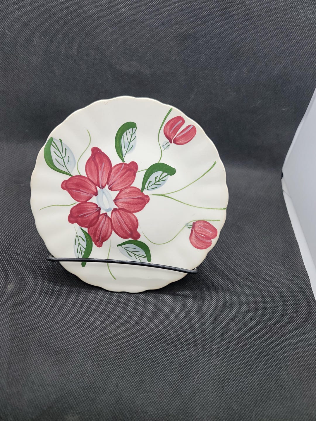 Set of Five (5) Blue Ridge Southern Pottery Colonial Poinsettia Dessert ...