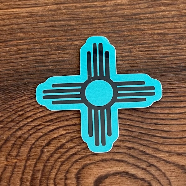 Zia Symbol Sticker, New Mexico Sticker, New Mexico Pride Sticker, Turquoise Sticker, State Sticker