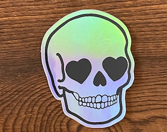 Holographic skull sticker