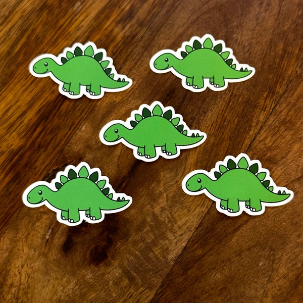 Set of 5 MINI stegosaurus stickers, mini dino stickers, dinosaur stickers