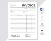 Editable Invoice Template: Printable Microsoft Word Invoice (A4 & US Letter)